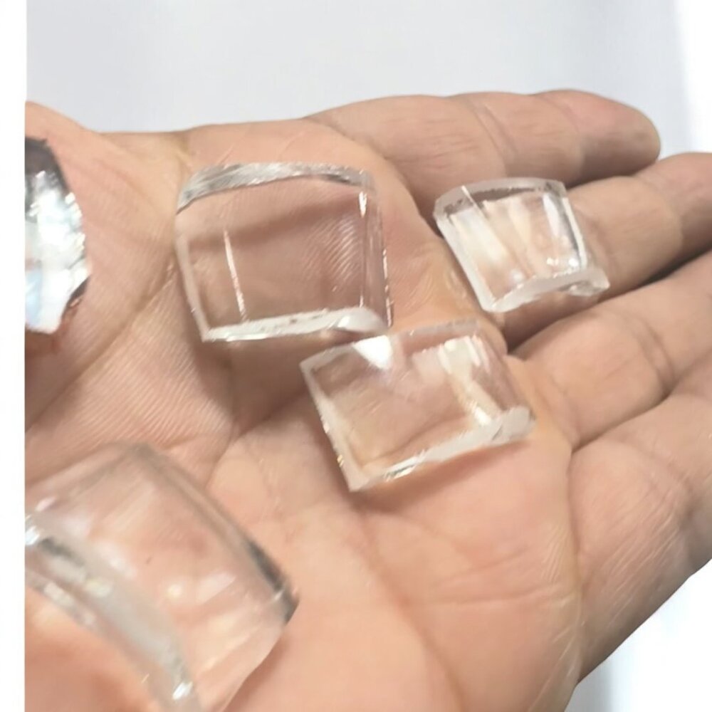 Vintage Anchor Hocking Lead Crystal Glass Bracelet w Artisan Silver Blend Bezels - Picture 6 of 16